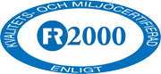 Vårt företag är certifierat enligt FR2000