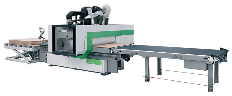 5-axlig Biesse Rover B FT CNC/nestingmaskin (automatisk etikettering och genommatning av material)